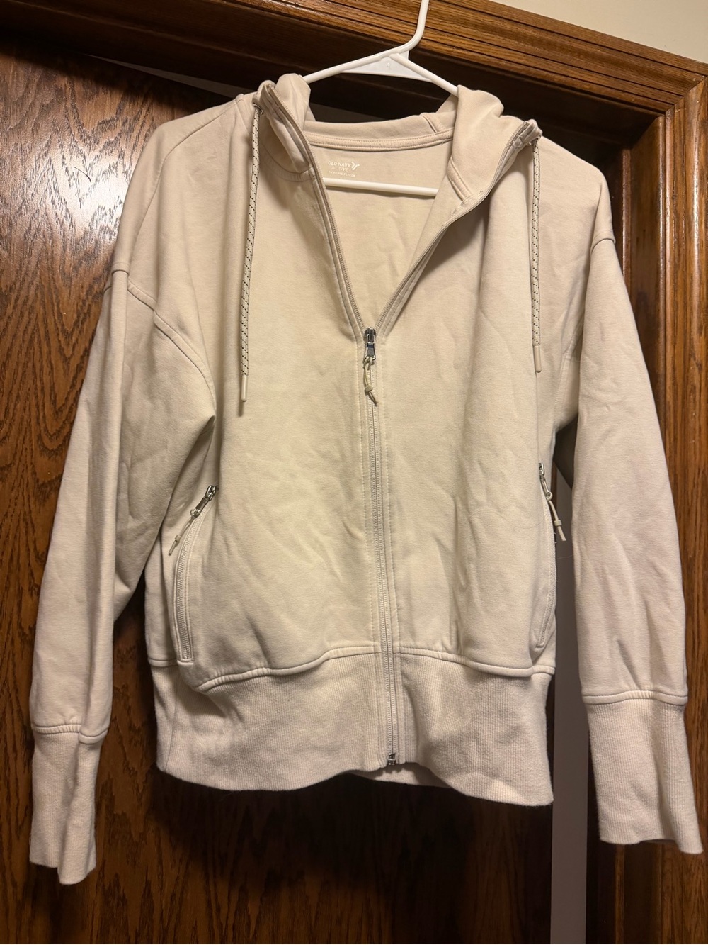 Old Navy Cream Full-Zip Hoodie Jacket